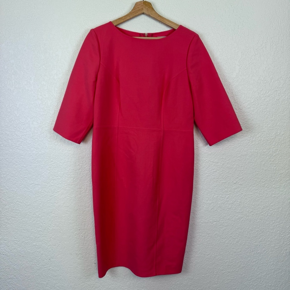Carolina Herrera Wool Midi Dress in Raspberry Size 12